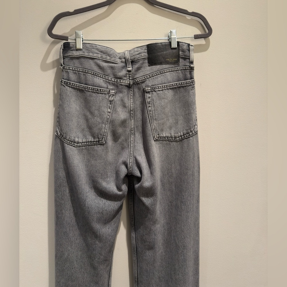 rag & bone Slate Grey Acid Wash Denim Wide Leg Baggy Jeans Size 29 Women’s - Picture 3 of 10